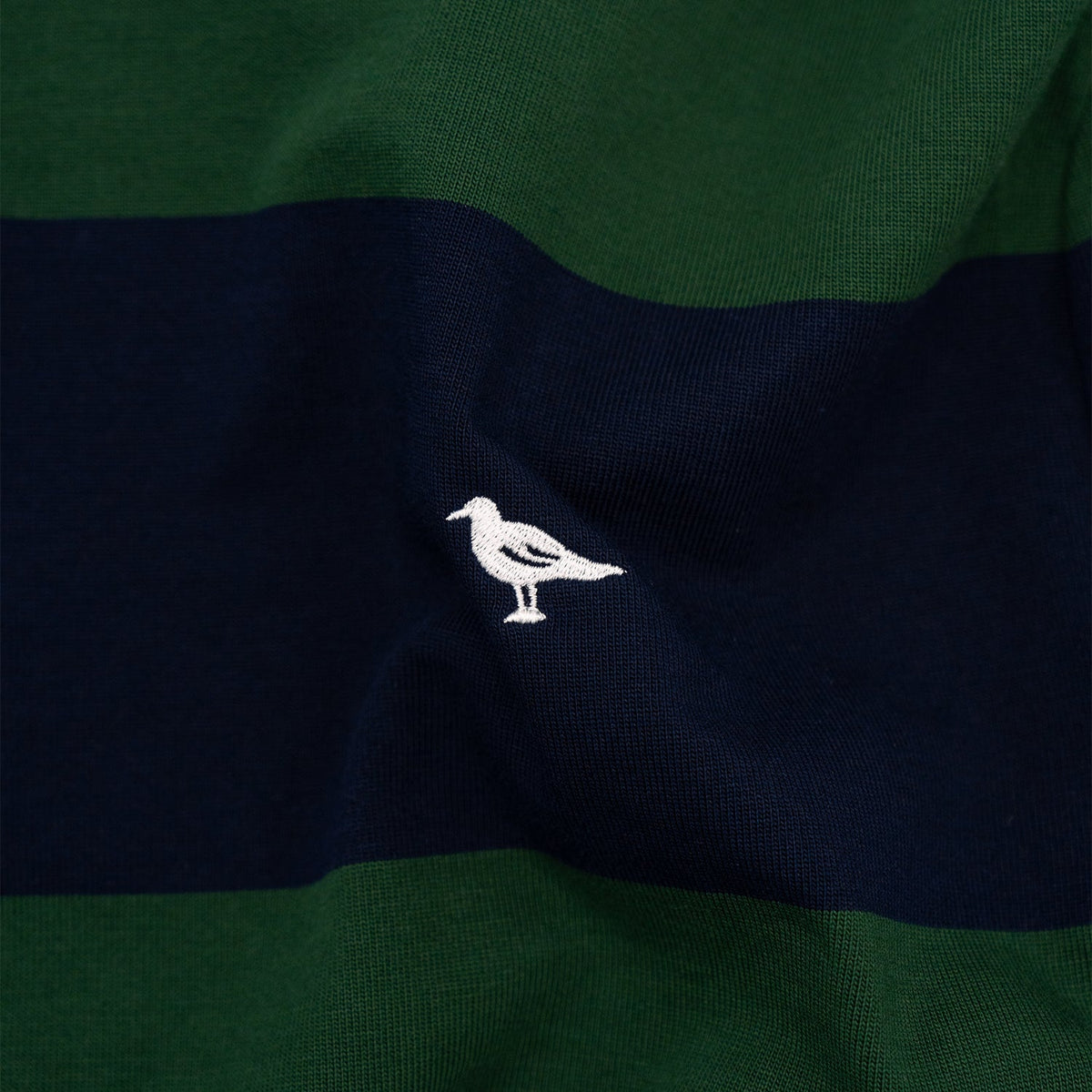 Classic Striped Rugby Shirt in Green and Navy