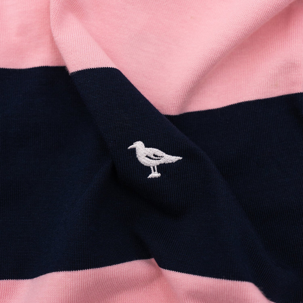 Classic Striped Rugby Shirt in Pink and Navy