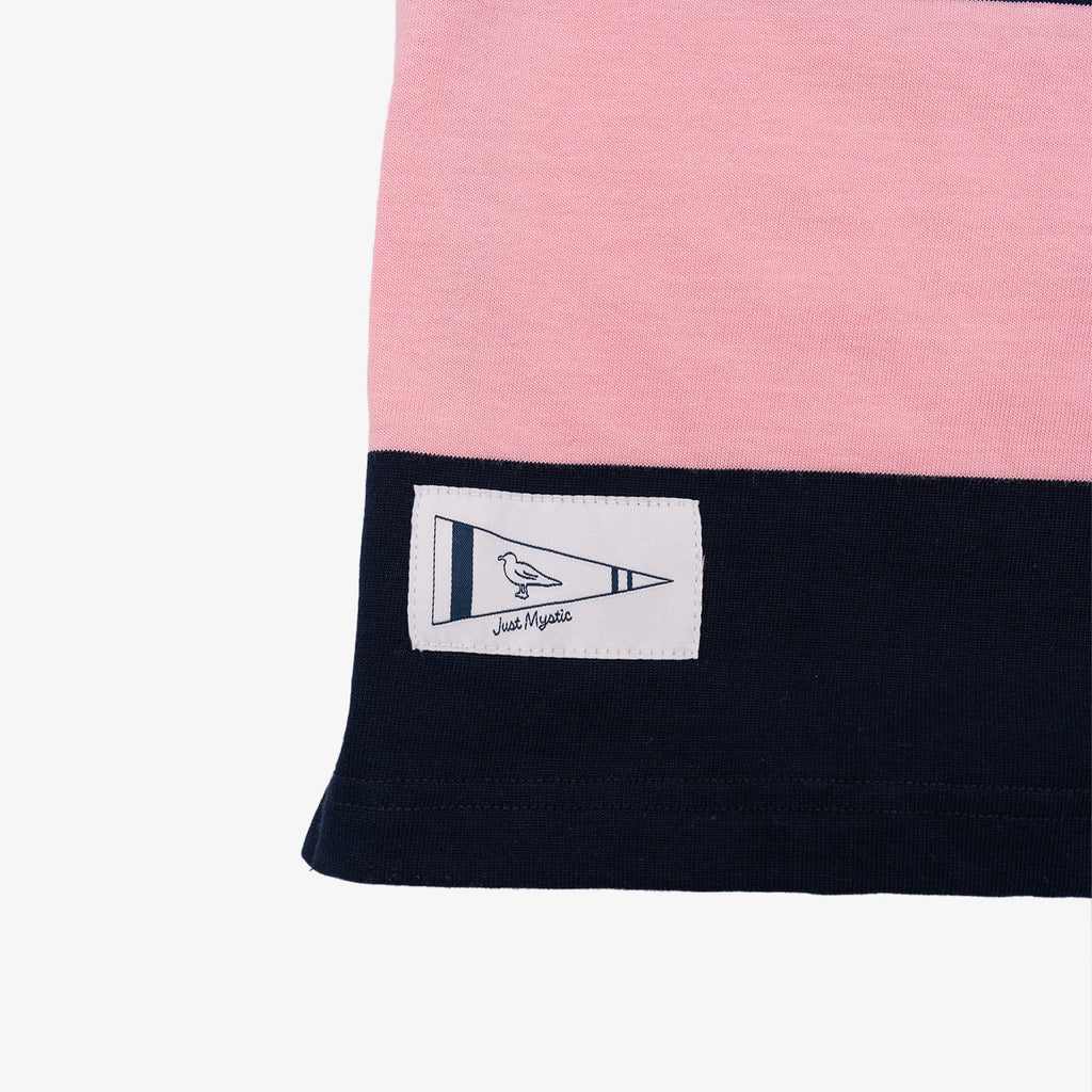 Classic Striped Rugby Shirt in Pink and Navy